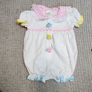 Vintage Romper With Floral Details Size 3-6 Months